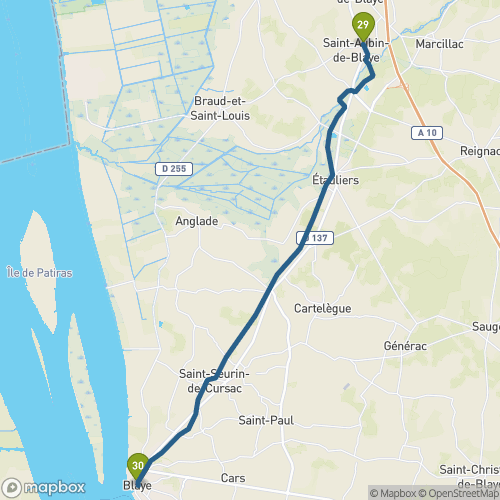 Carte du parcours St-Aubin-de-Blaye