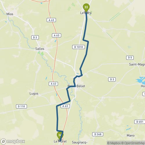Carte du parcours Le Barp