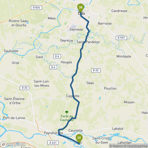 Carte du parcours Dax