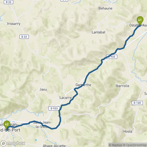 Carte du parcours Ostabat
