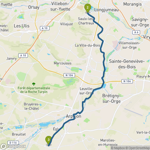 Carte du parcours Saulx-les-Chartreux