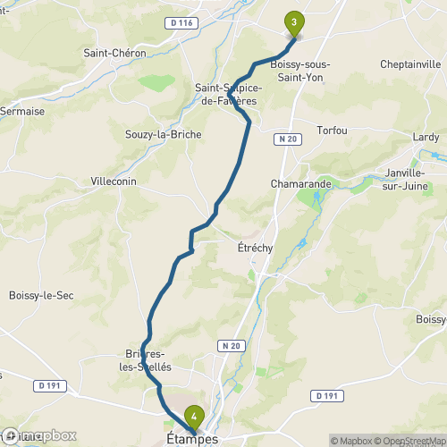 Carte du parcours Bossy-sous-St-Yon