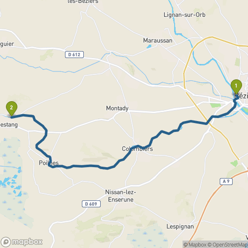 Carte du parcours Béziers