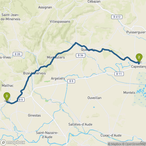 Carte du parcours Capestang