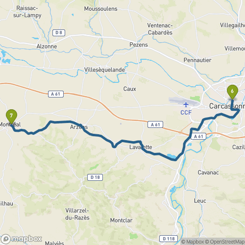Carte du parcours Carcassonne