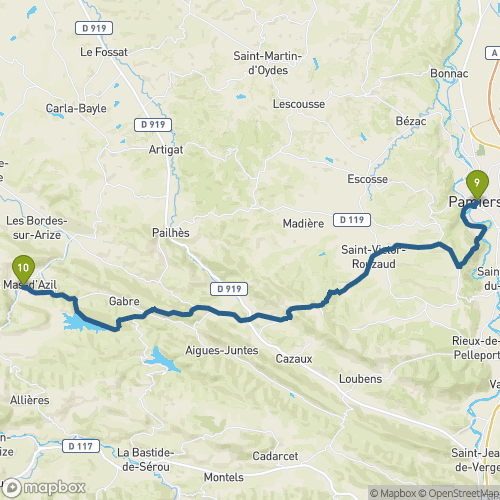 Carte du parcours Pamiers