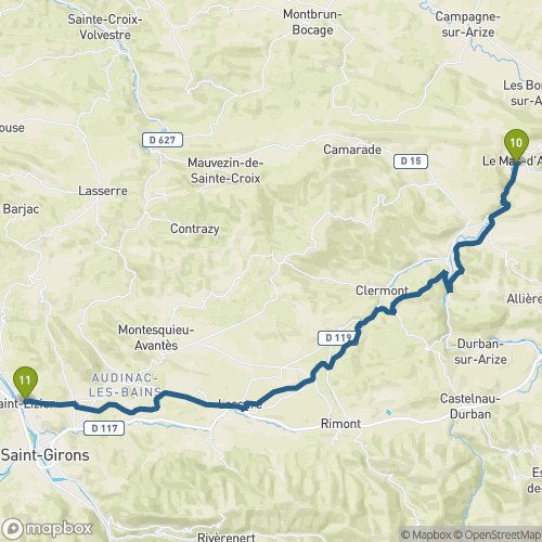 Carte du parcours Le Mas-d'Azil