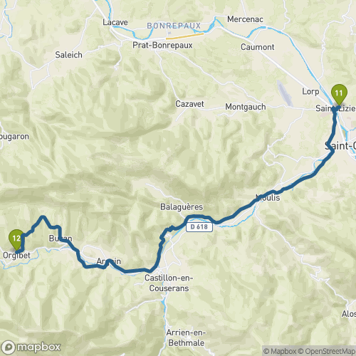 Carte du parcours Saint-Lizier