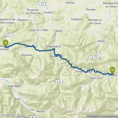 Carte du parcours Orgibet