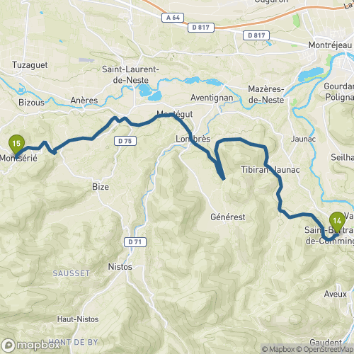 Carte du parcours St-Bertrand de Comminges