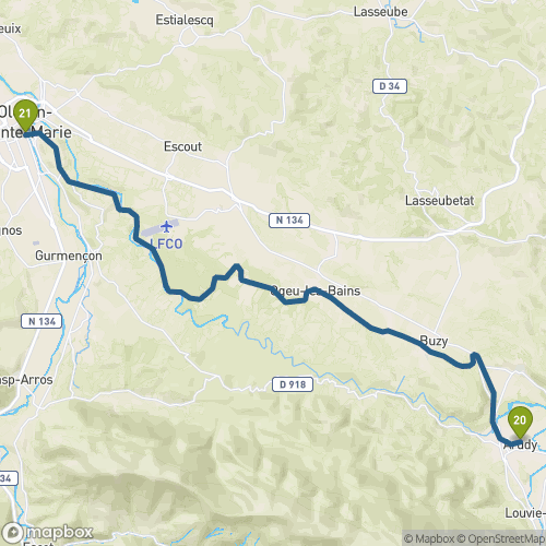 Carte du parcours Arudy