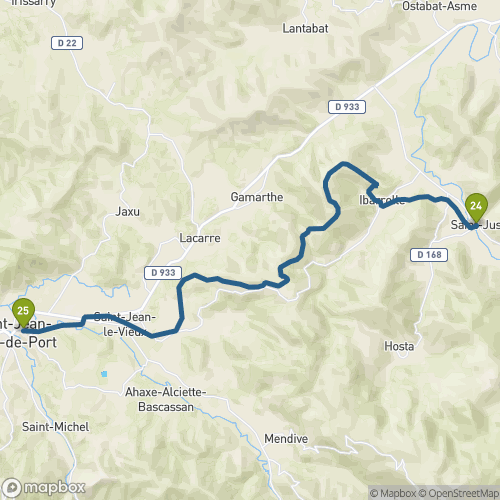 Carte du parcours St-Just-Ibarre