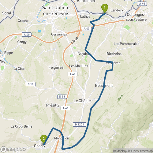 Carte du parcours St Julien en Genevoix
