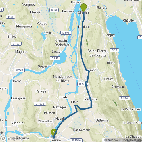 Carte du parcours Chanaz