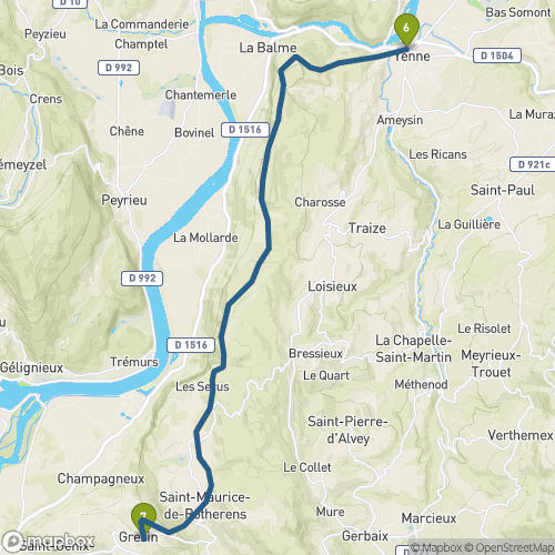 Carte du parcours Yenne