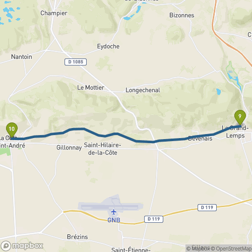 Carte du parcours Le Grand Lemps