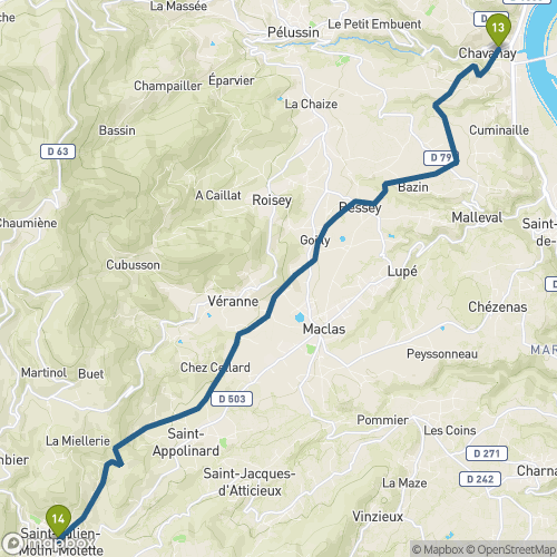 Carte du parcours Chavanay