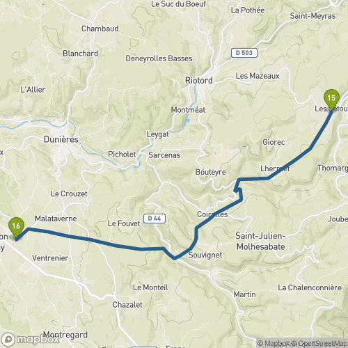 Carte du parcours Les Sétoux