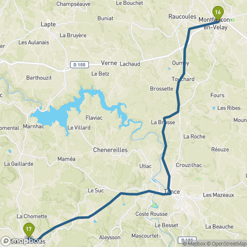 Carte du parcours Montfaucon en Velay