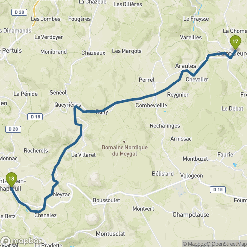 Carte du parcours St Jeures