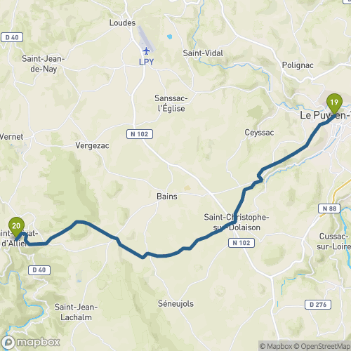 Carte du parcours Puy en Velay