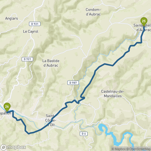 Carte du parcours St Chély d’Aubrac