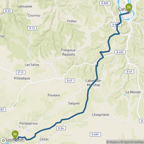 Carte du parcours Cahors