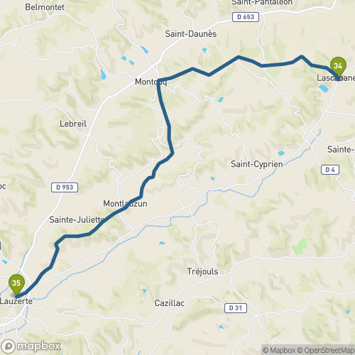 Carte du parcours Lascabanes
