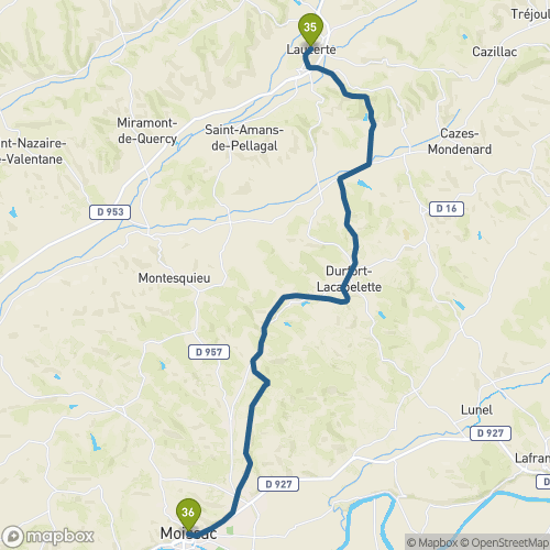 Carte du parcours Lauzerte