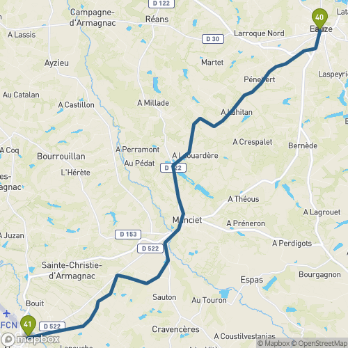 Carte du parcours Eauze