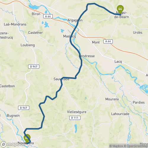 Carte du parcours Arthez de Béarn