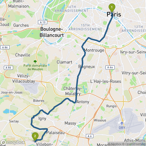 Carte du parcours Paris