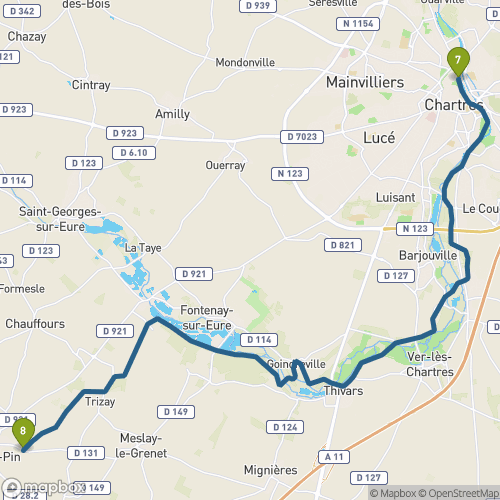 Carte du parcours Chartres