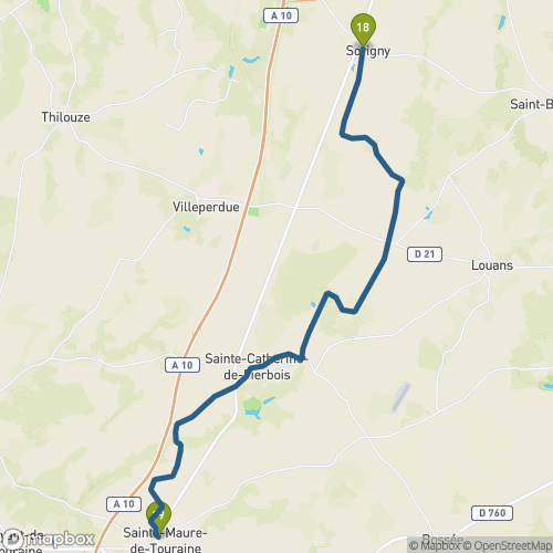 Carte du parcours Sorigny