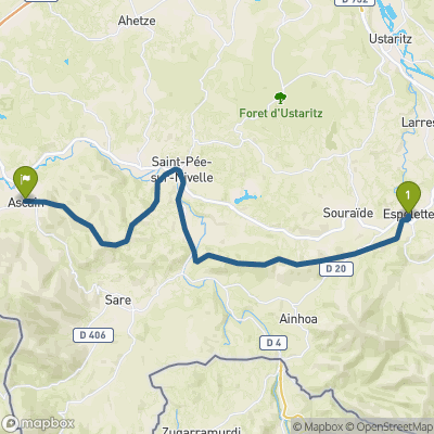 Carte du parcours Espelette