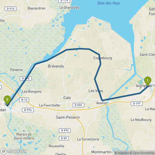 Carte du parcours Isigny sur mer