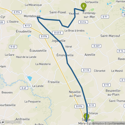 Carte du parcours Ste-Mère-Église