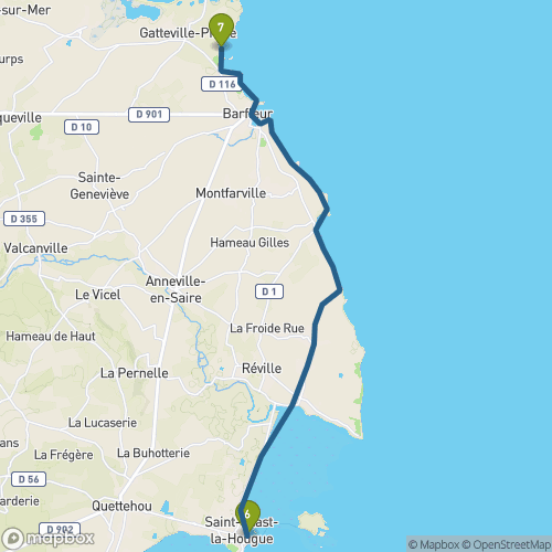 Carte du parcours St-Vaast-la Hougue