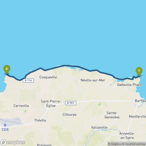Carte du parcours Phare-de-Gatteville