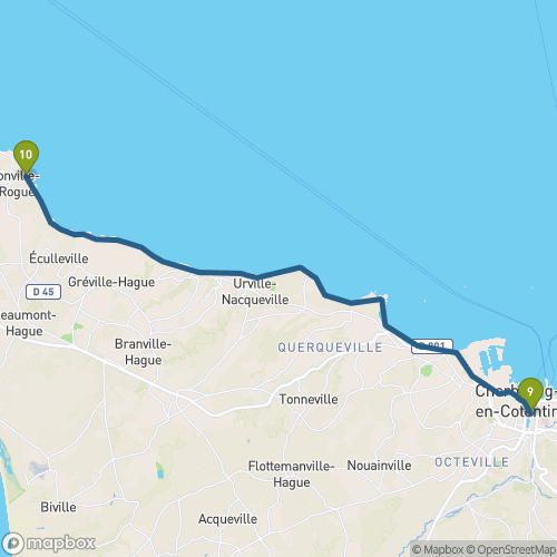 Carte du parcours Cherbourg