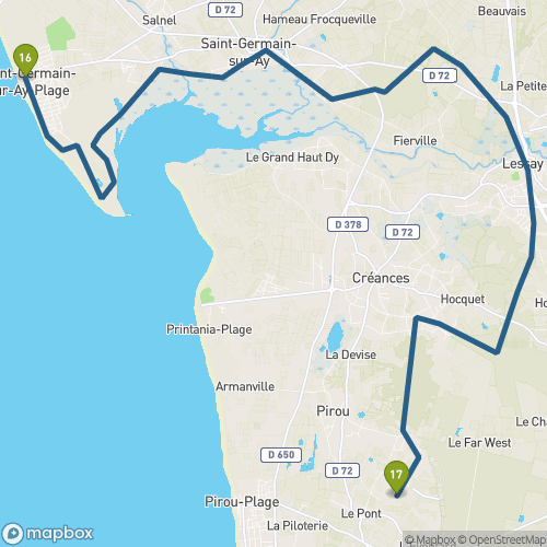 Carte du parcours St-Germain-sur-Ay-plage