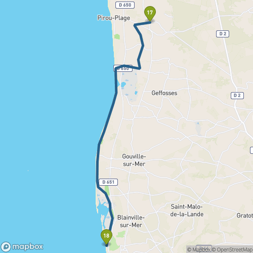 Carte du parcours Pirou-Pont