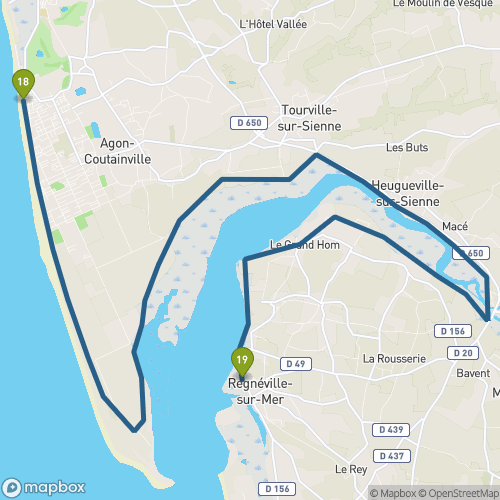 Carte du parcours Coutainville-Plage