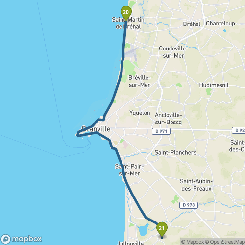 Carte du parcours St-Martin-de-Bréhal
