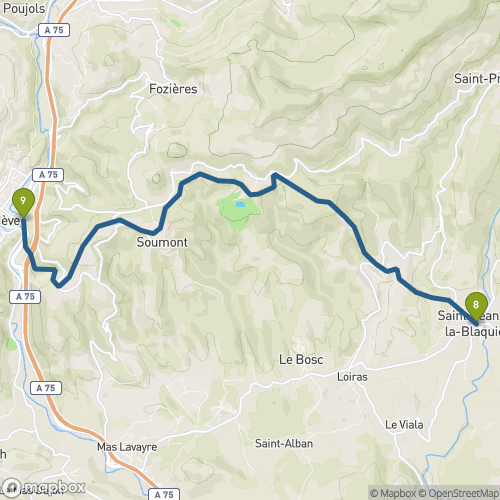 Carte du parcours St Jean de la Blaquière