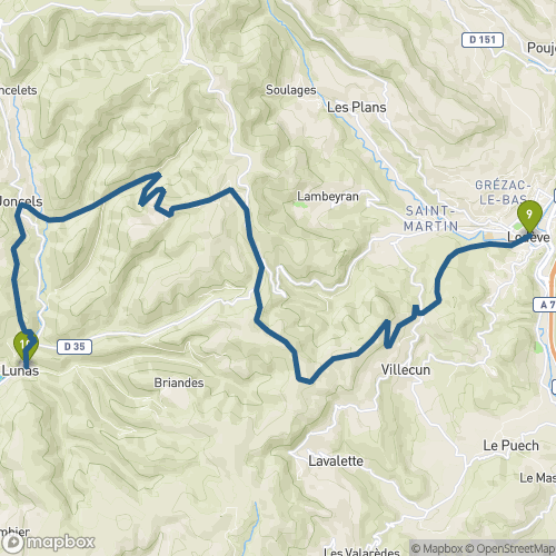 Carte du parcours Lodève