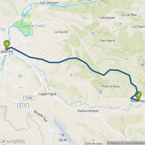 Carte du parcours Noailhac