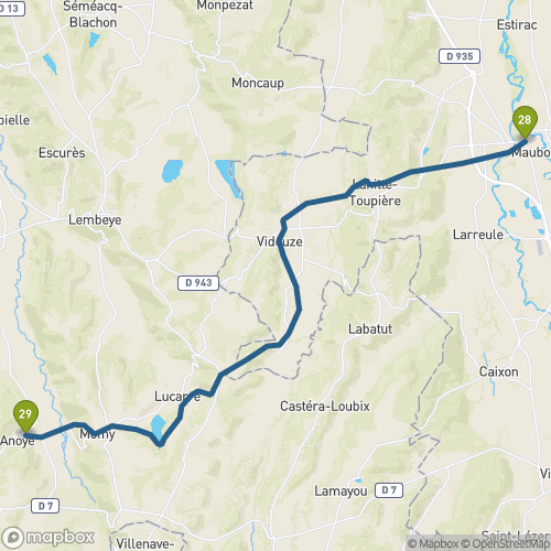 Carte du parcours Maubourguet