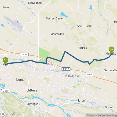 Carte du parcours Morlaàs