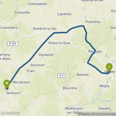 Carte du parcours Darney